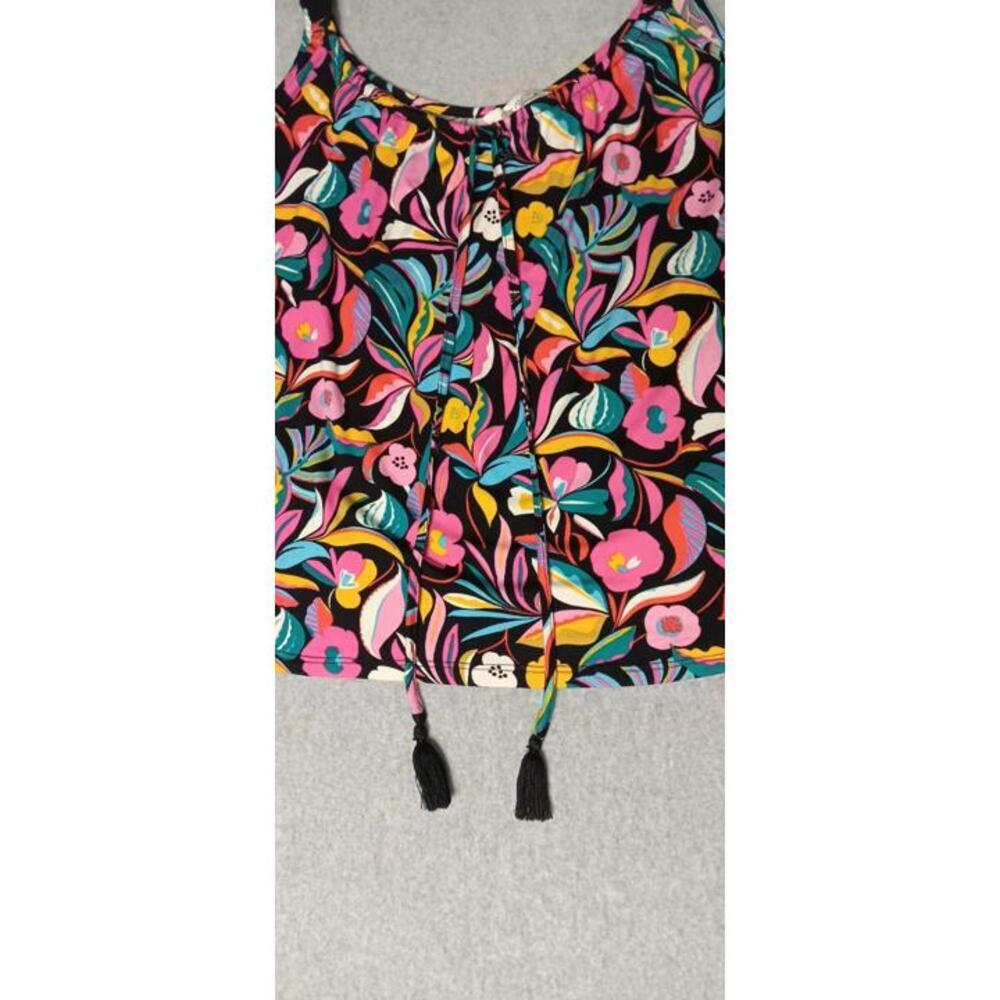 Pioneer Sleeveless Blouse Womens Size Large Multicolor Floral Leaves Tassels - Picture 5 of 10
